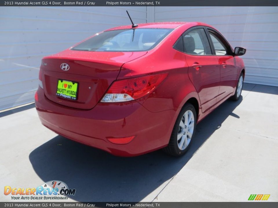 2013 Hyundai Accent GLS 4 Door Boston Red / Gray Photo #3