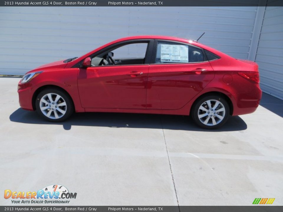 2013 Hyundai Accent GLS 4 Door Boston Red / Gray Photo #6
