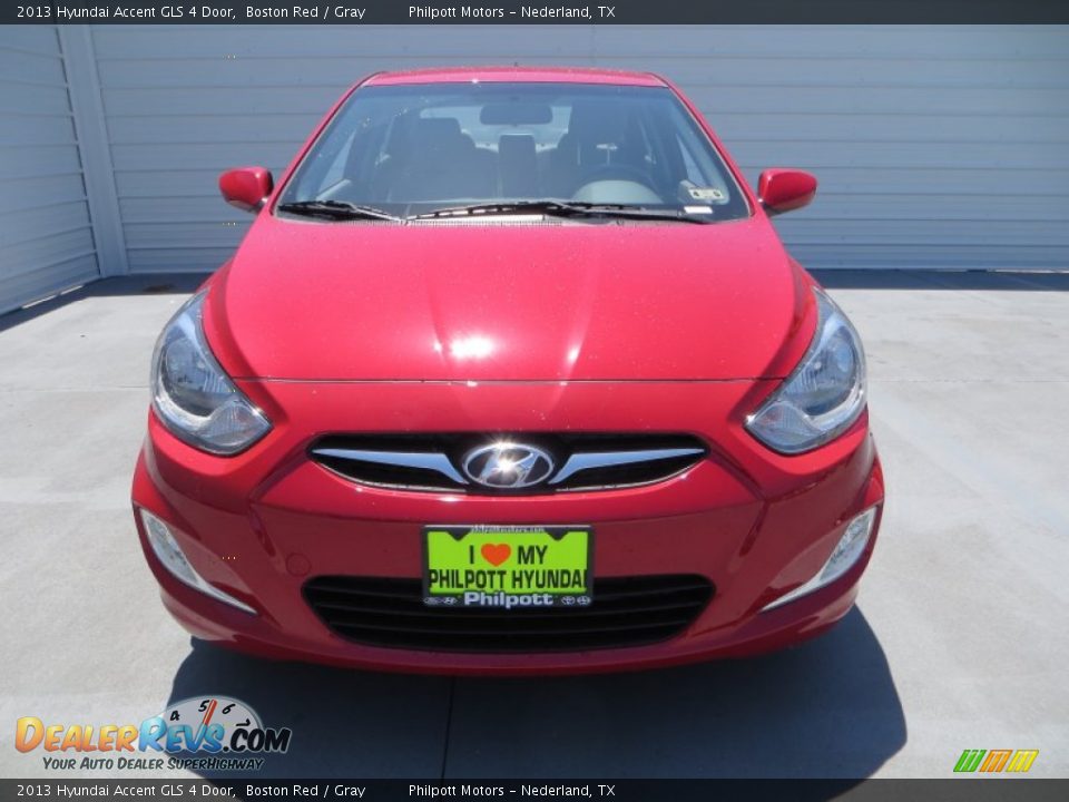 2013 Hyundai Accent GLS 4 Door Boston Red / Gray Photo #8