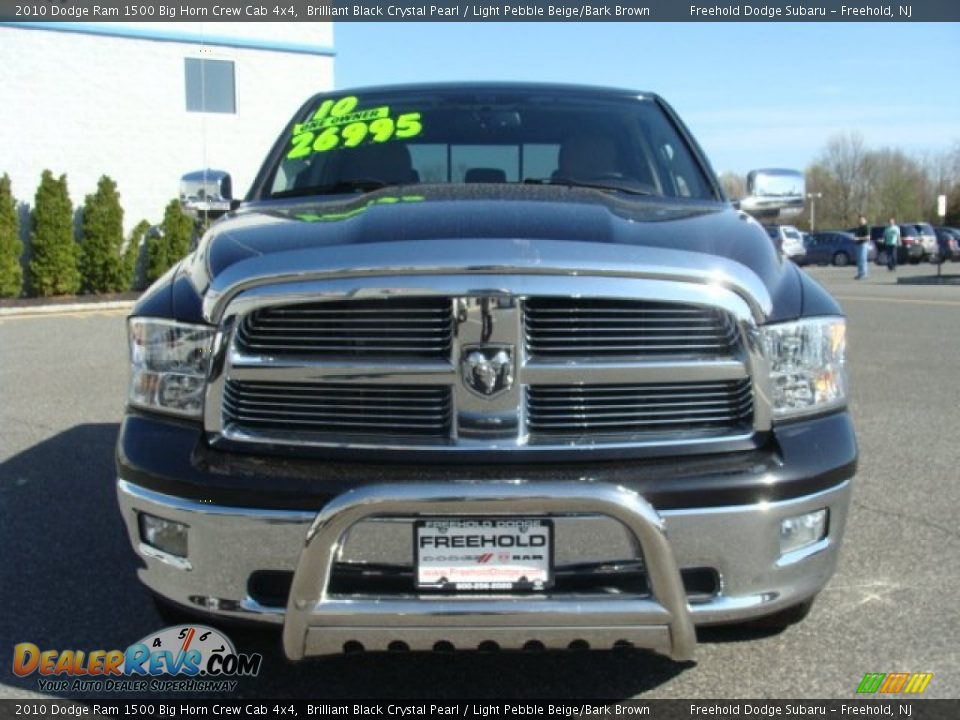 2010 Dodge Ram 1500 Big Horn Crew Cab 4x4 Brilliant Black Crystal Pearl / Light Pebble Beige/Bark Brown Photo #2