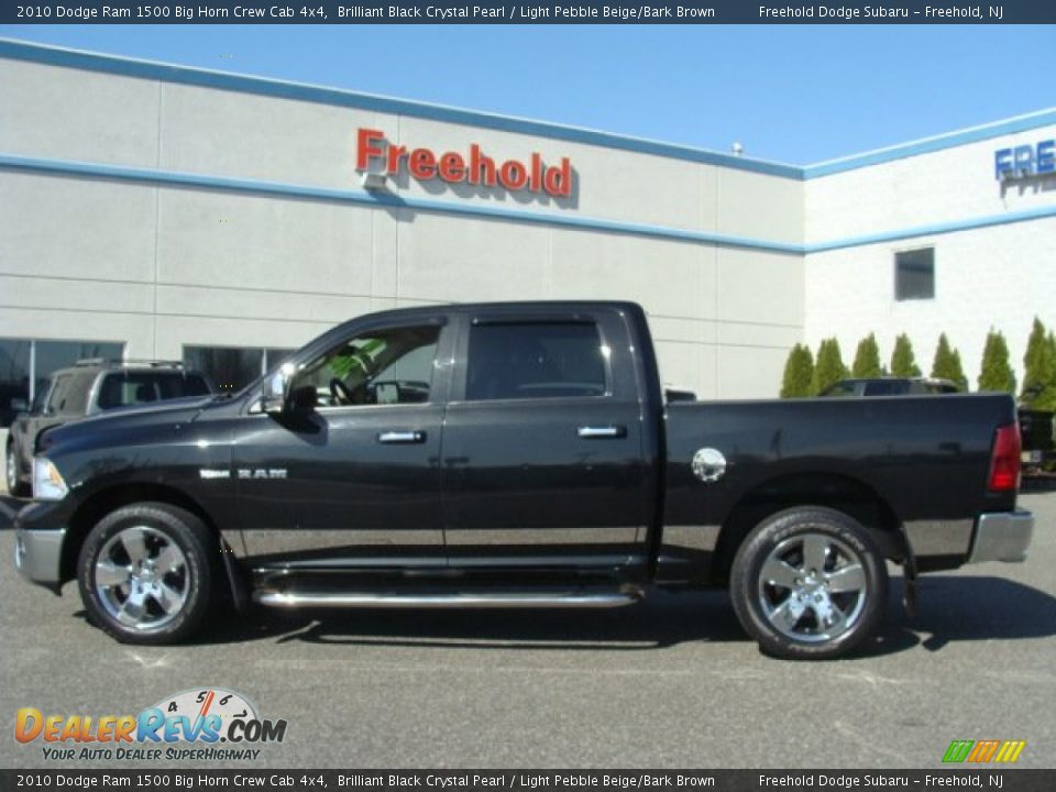 2010 Dodge Ram 1500 Big Horn Crew Cab 4x4 Brilliant Black Crystal Pearl / Light Pebble Beige/Bark Brown Photo #3