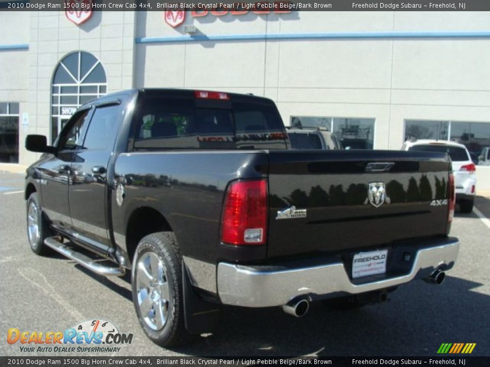 2010 Dodge Ram 1500 Big Horn Crew Cab 4x4 Brilliant Black Crystal Pearl / Light Pebble Beige/Bark Brown Photo #4
