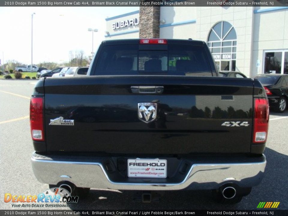 2010 Dodge Ram 1500 Big Horn Crew Cab 4x4 Brilliant Black Crystal Pearl / Light Pebble Beige/Bark Brown Photo #5