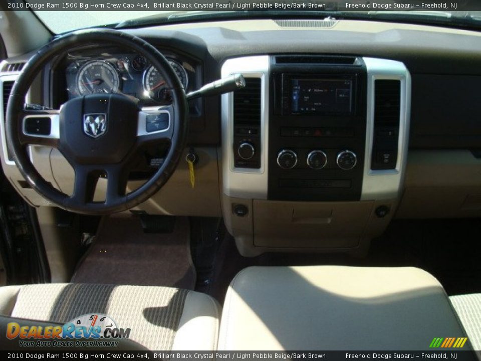 2010 Dodge Ram 1500 Big Horn Crew Cab 4x4 Brilliant Black Crystal Pearl / Light Pebble Beige/Bark Brown Photo #10