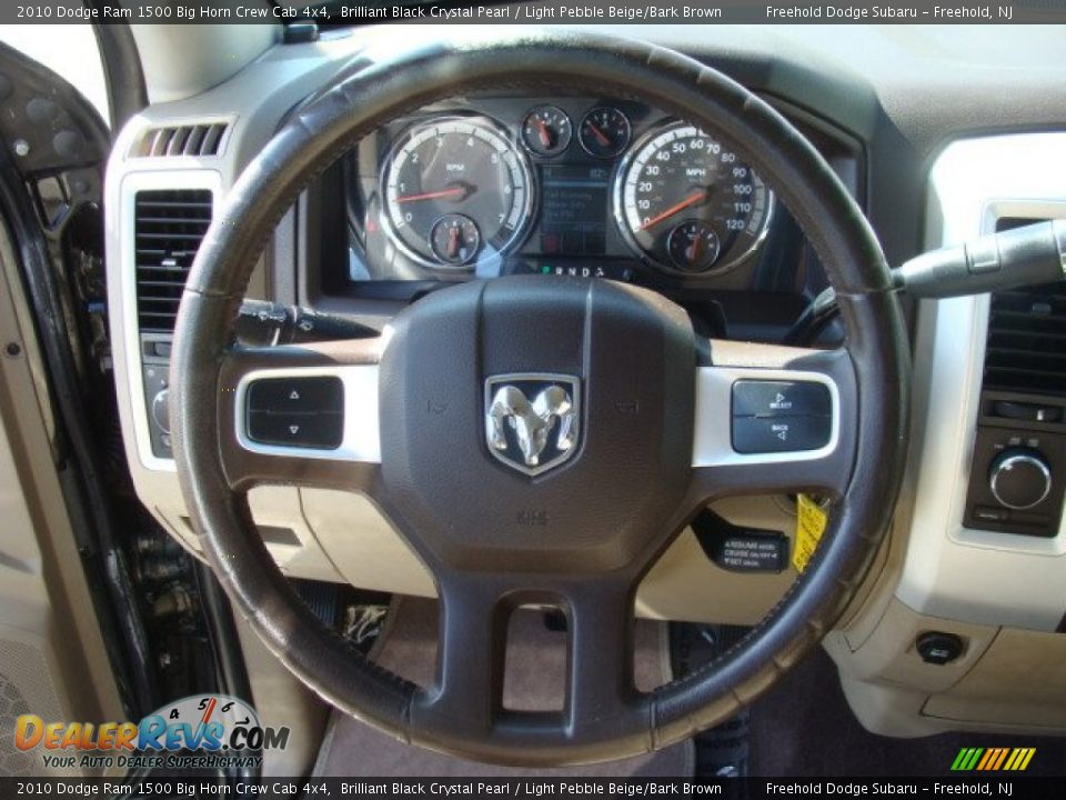 2010 Dodge Ram 1500 Big Horn Crew Cab 4x4 Brilliant Black Crystal Pearl / Light Pebble Beige/Bark Brown Photo #11