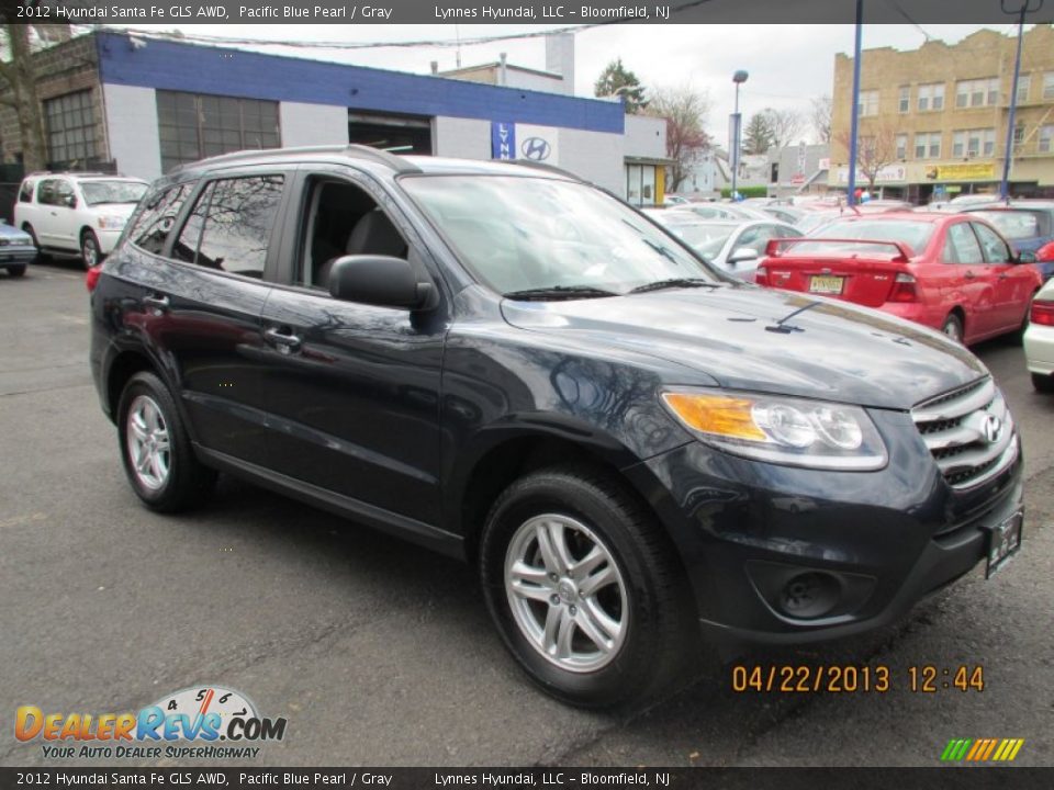 2012 Hyundai Santa Fe GLS AWD Pacific Blue Pearl / Gray Photo #3