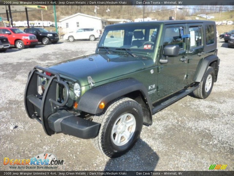2008 Jeep Wrangler Unlimited X 4x4 Jeep Green Metallic / Dark Khaki/Medium Khaki Photo #3