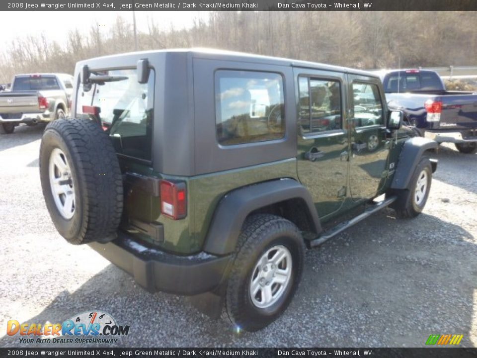 2008 Jeep Wrangler Unlimited X 4x4 Jeep Green Metallic / Dark Khaki/Medium Khaki Photo #7