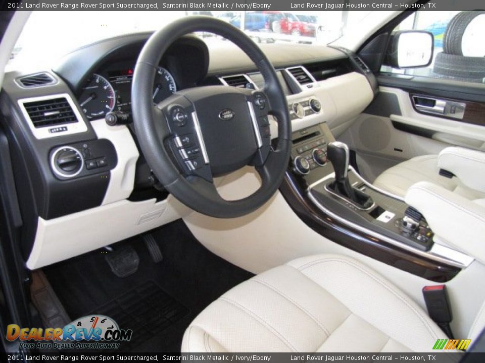 2011 Land Rover Range Rover Sport Supercharged Santorini Black Metallic / Ivory/Ebony Photo #12