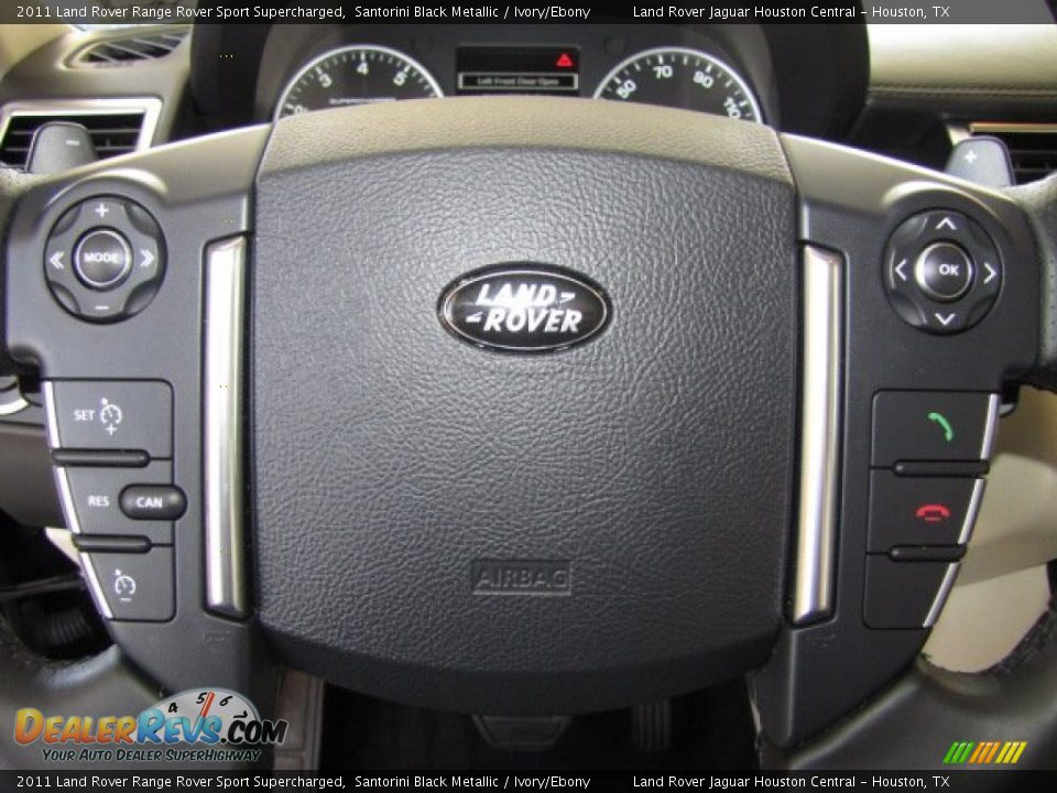 2011 Land Rover Range Rover Sport Supercharged Santorini Black Metallic / Ivory/Ebony Photo #14
