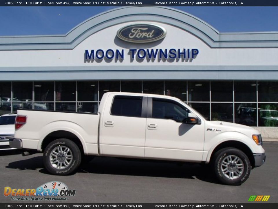 2009 Ford F150 Lariat SuperCrew 4x4 White Sand Tri Coat Metallic / Camel/Tan Photo #1