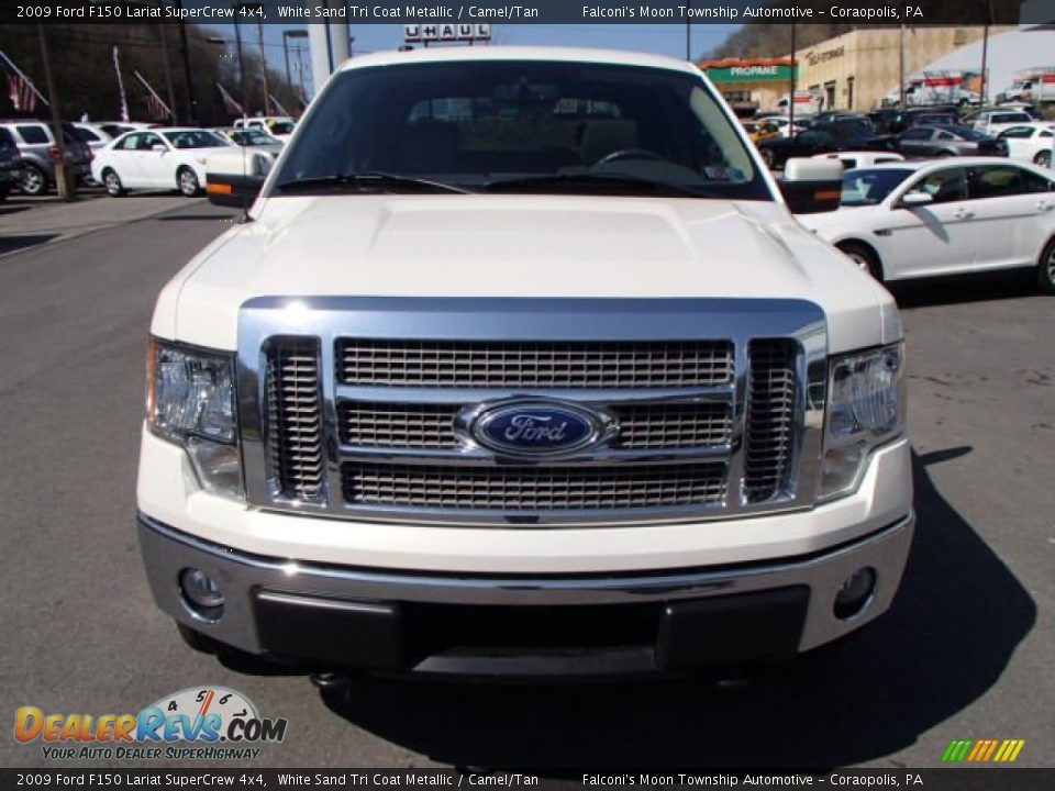 2009 Ford F150 Lariat SuperCrew 4x4 White Sand Tri Coat Metallic / Camel/Tan Photo #3