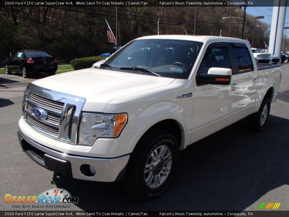 2009 Ford F150 Lariat SuperCrew 4x4 White Sand Tri Coat Metallic / Camel/Tan Photo #4