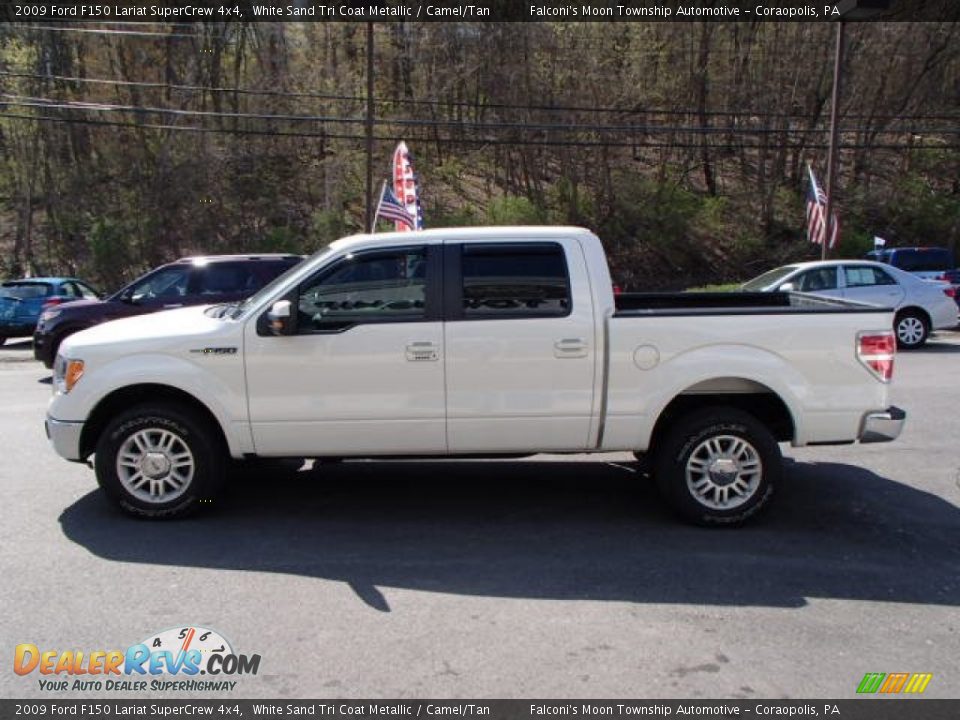 2009 Ford F150 Lariat SuperCrew 4x4 White Sand Tri Coat Metallic / Camel/Tan Photo #5
