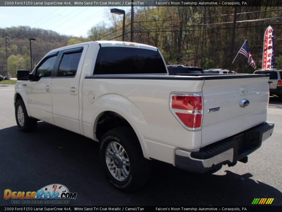 2009 Ford F150 Lariat SuperCrew 4x4 White Sand Tri Coat Metallic / Camel/Tan Photo #6