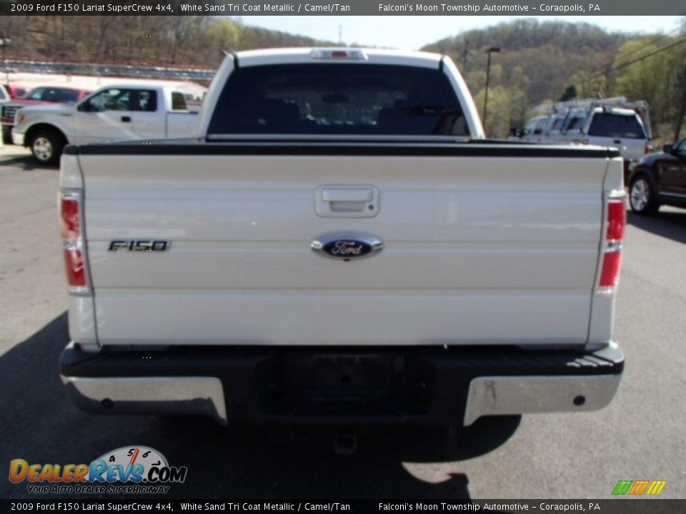 2009 Ford F150 Lariat SuperCrew 4x4 White Sand Tri Coat Metallic / Camel/Tan Photo #7