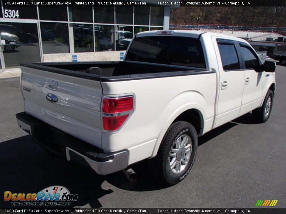 2009 Ford F150 Lariat SuperCrew 4x4 White Sand Tri Coat Metallic / Camel/Tan Photo #8