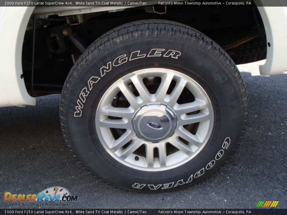 2009 Ford F150 Lariat SuperCrew 4x4 White Sand Tri Coat Metallic / Camel/Tan Photo #9