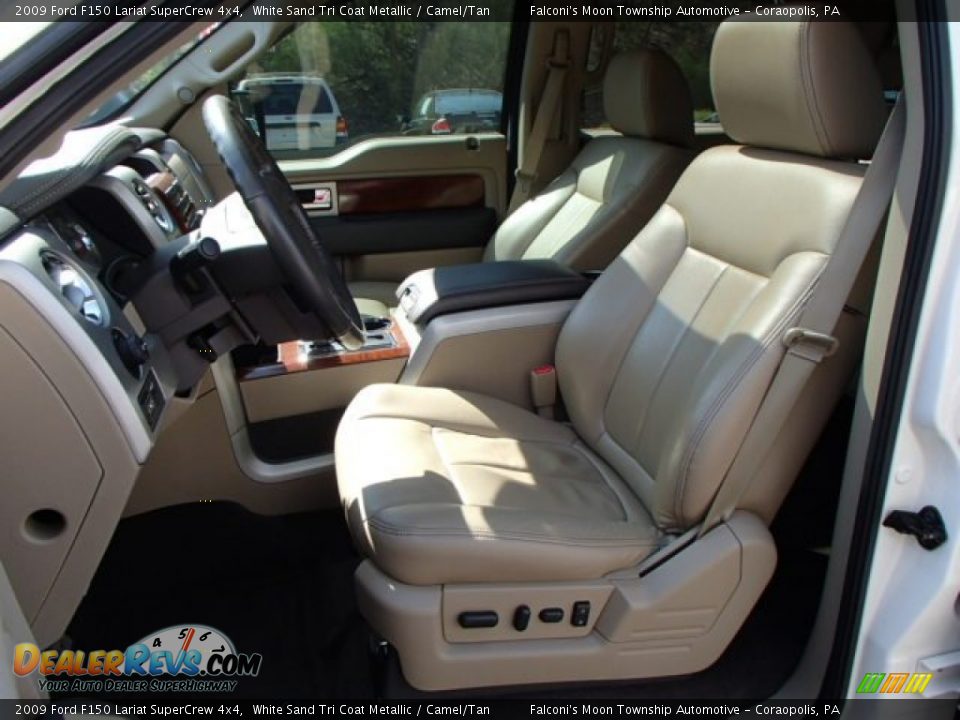 2009 Ford F150 Lariat SuperCrew 4x4 White Sand Tri Coat Metallic / Camel/Tan Photo #11