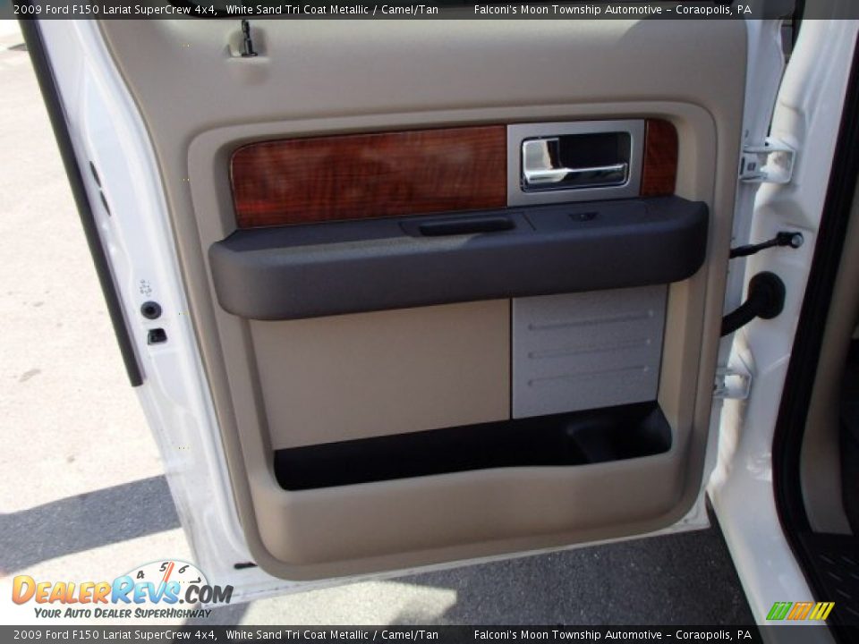 2009 Ford F150 Lariat SuperCrew 4x4 White Sand Tri Coat Metallic / Camel/Tan Photo #14