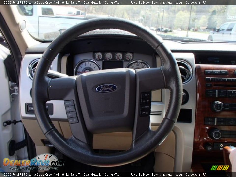 2009 Ford F150 Lariat SuperCrew 4x4 White Sand Tri Coat Metallic / Camel/Tan Photo #21