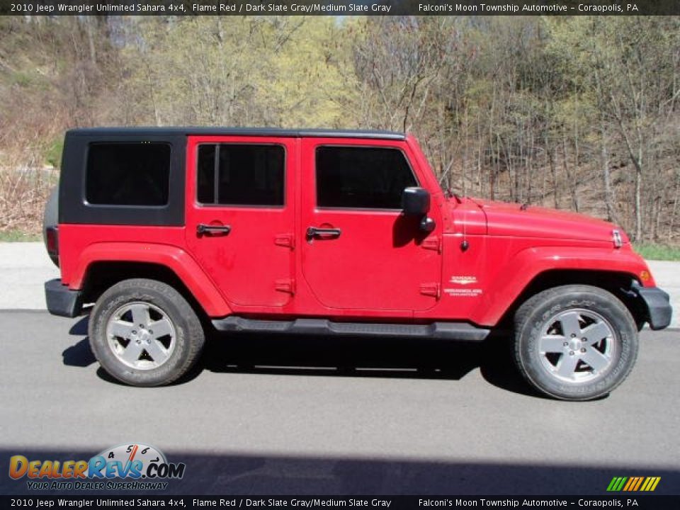 2010 Jeep Wrangler Unlimited Sahara 4x4 Flame Red / Dark Slate Gray/Medium Slate Gray Photo #1