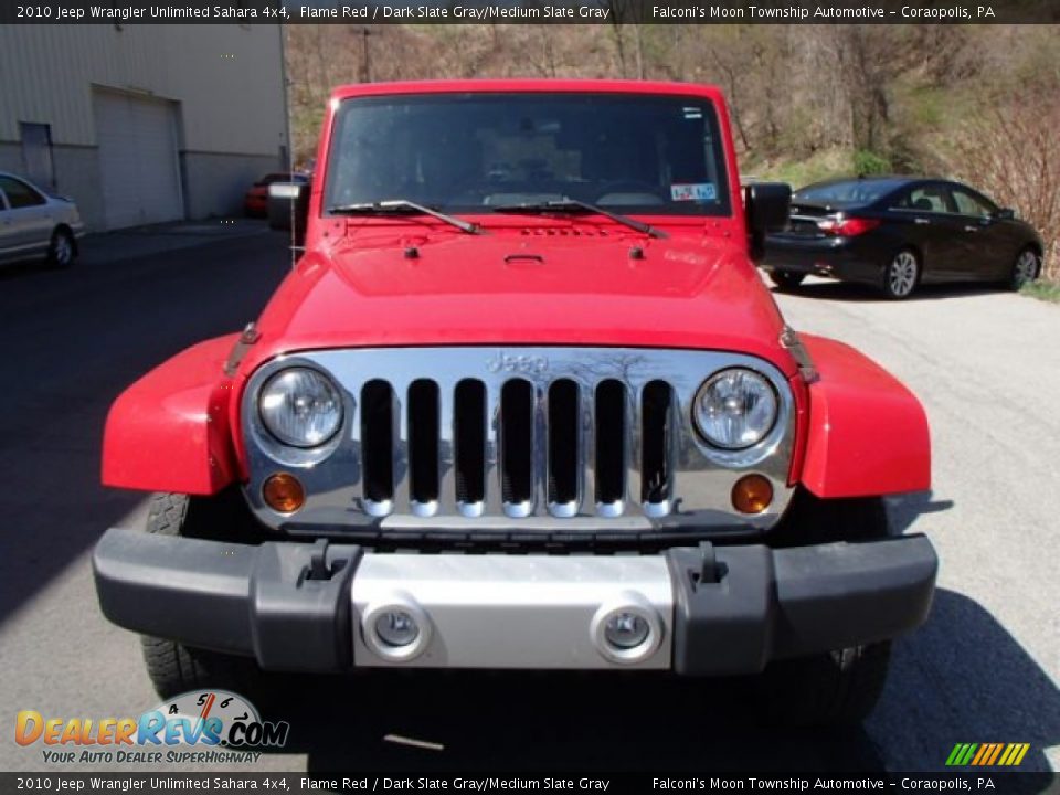 2010 Jeep Wrangler Unlimited Sahara 4x4 Flame Red / Dark Slate Gray/Medium Slate Gray Photo #3