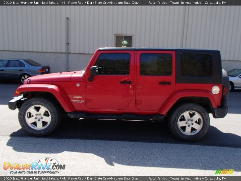 2010 Jeep Wrangler Unlimited Sahara 4x4 Flame Red / Dark Slate Gray/Medium Slate Gray Photo #5