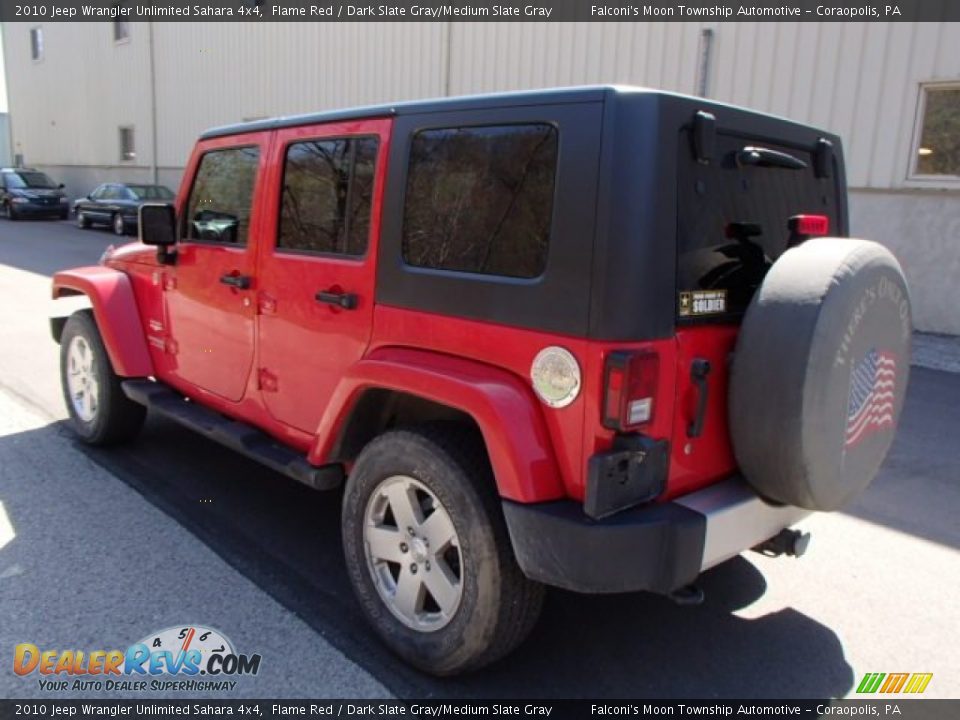 2010 Jeep Wrangler Unlimited Sahara 4x4 Flame Red / Dark Slate Gray/Medium Slate Gray Photo #6