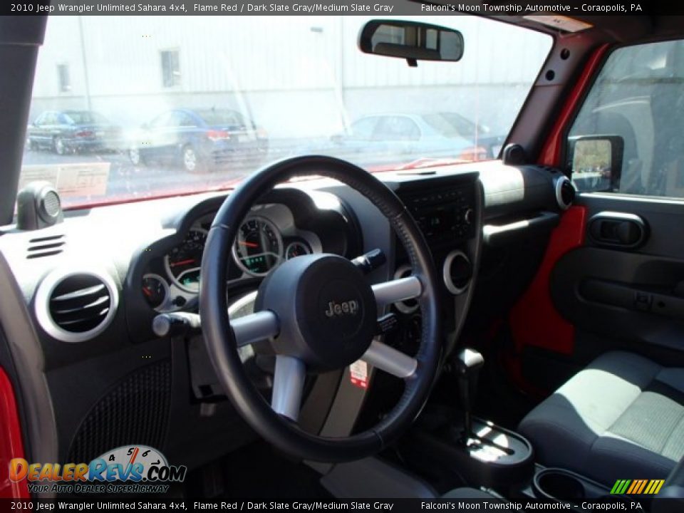 2010 Jeep Wrangler Unlimited Sahara 4x4 Flame Red / Dark Slate Gray/Medium Slate Gray Photo #10