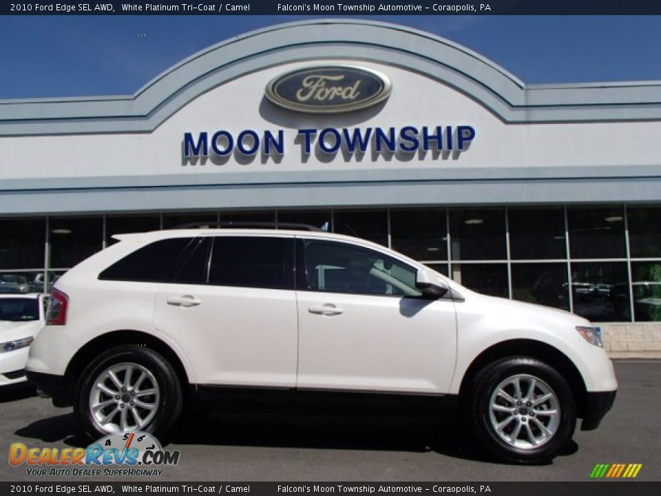 2010 Ford Edge SEL AWD White Platinum Tri-Coat / Camel Photo #1