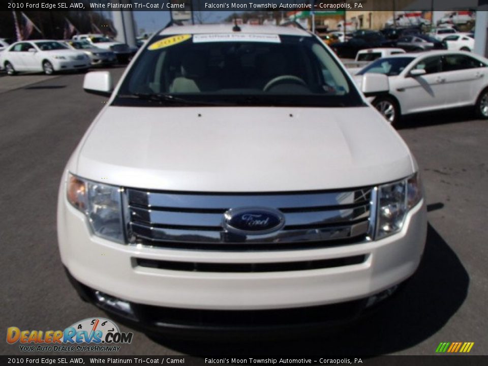2010 Ford Edge SEL AWD White Platinum Tri-Coat / Camel Photo #3