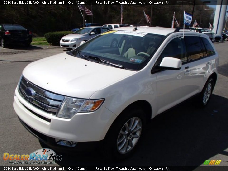 2010 Ford Edge SEL AWD White Platinum Tri-Coat / Camel Photo #4