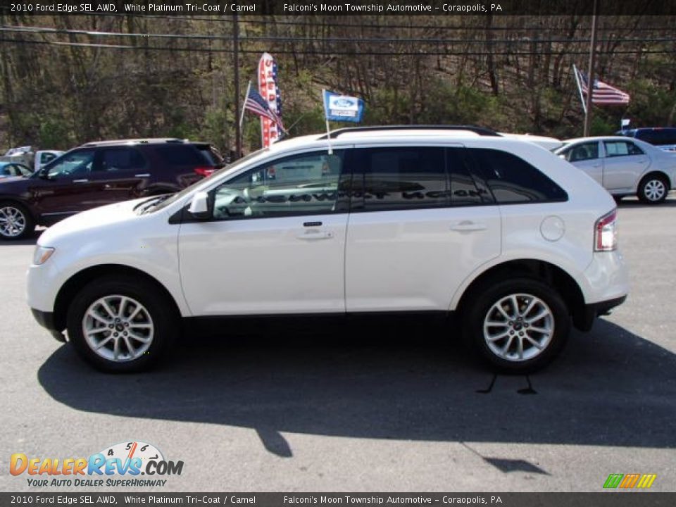 2010 Ford Edge SEL AWD White Platinum Tri-Coat / Camel Photo #5
