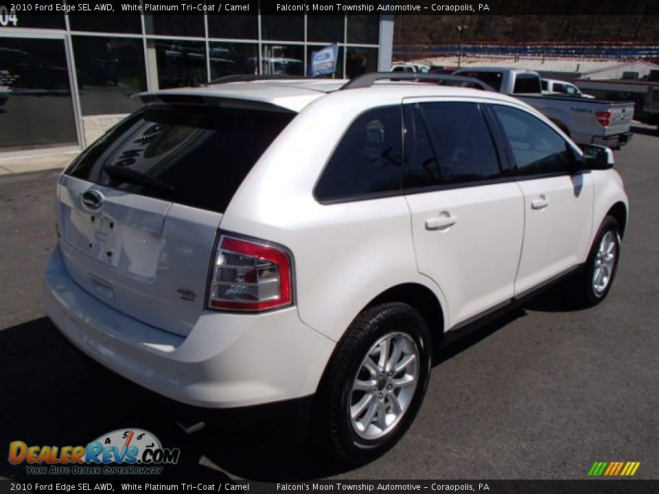2010 Ford Edge SEL AWD White Platinum Tri-Coat / Camel Photo #8