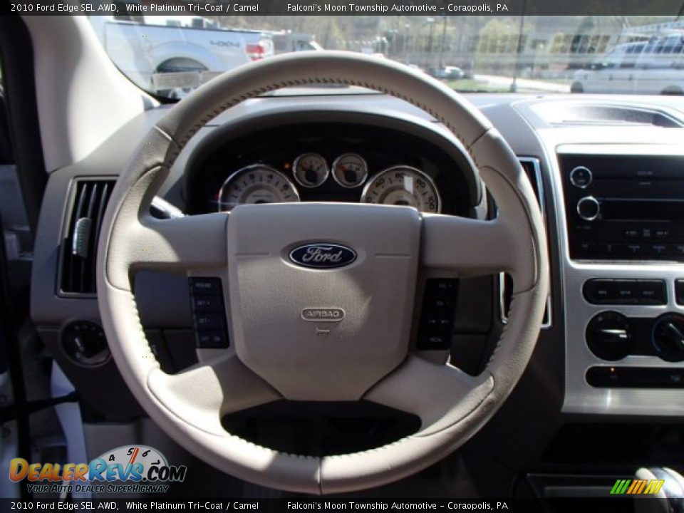2010 Ford Edge SEL AWD White Platinum Tri-Coat / Camel Photo #20