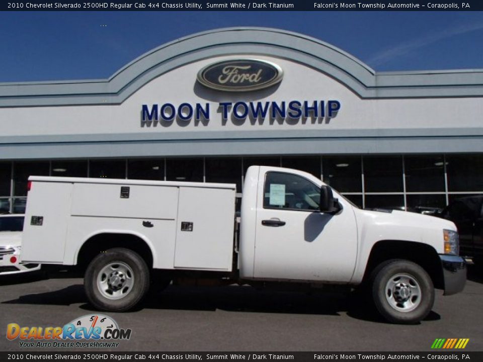 2010 Chevrolet Silverado 2500HD Regular Cab 4x4 Chassis Utility Summit White / Dark Titanium Photo #1