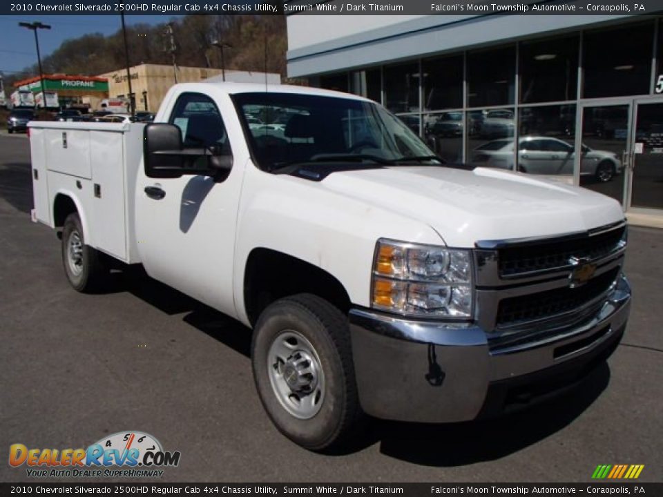 2010 Chevrolet Silverado 2500HD Regular Cab 4x4 Chassis Utility Summit White / Dark Titanium Photo #2