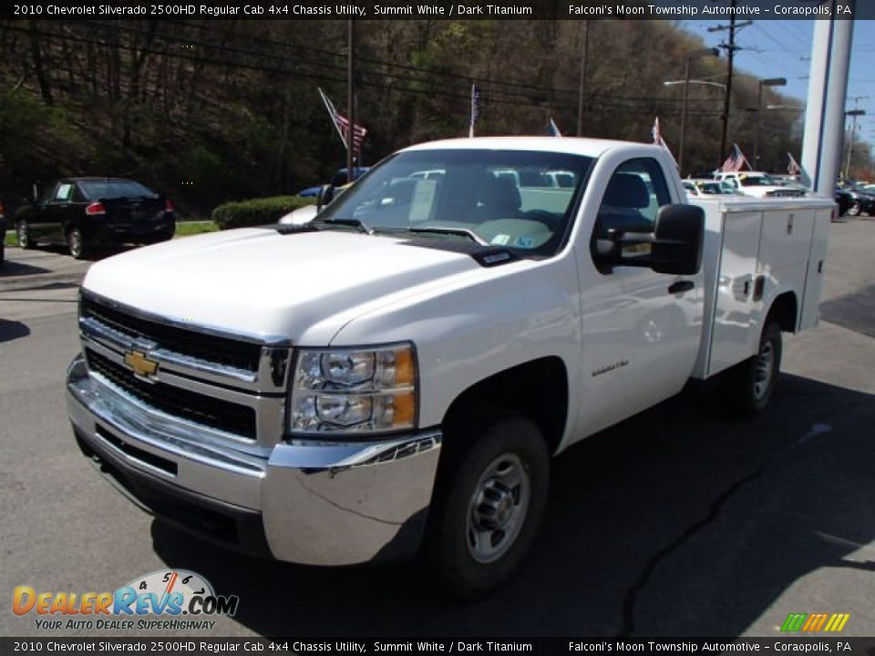 2010 Chevrolet Silverado 2500HD Regular Cab 4x4 Chassis Utility Summit White / Dark Titanium Photo #4