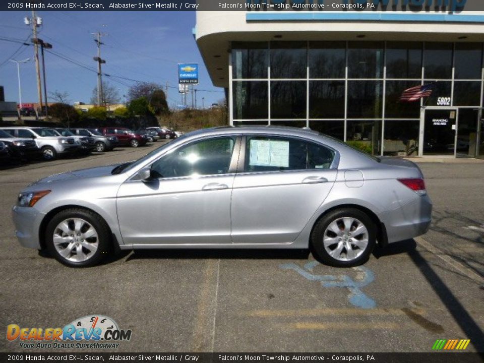 2009 Honda Accord EX-L Sedan Alabaster Silver Metallic / Gray Photo #2
