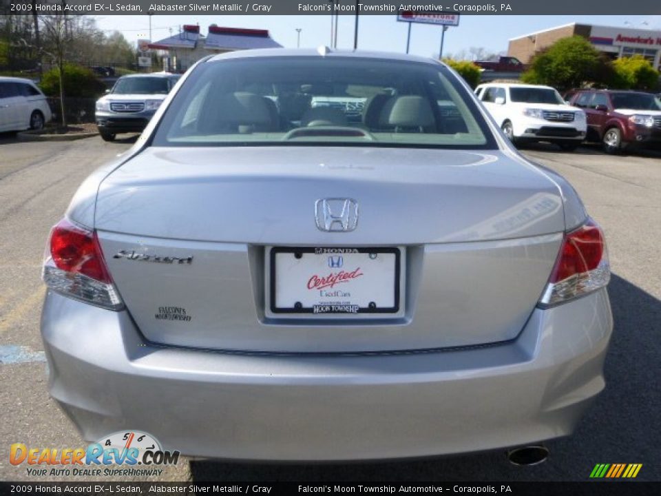 2009 Honda Accord EX-L Sedan Alabaster Silver Metallic / Gray Photo #4