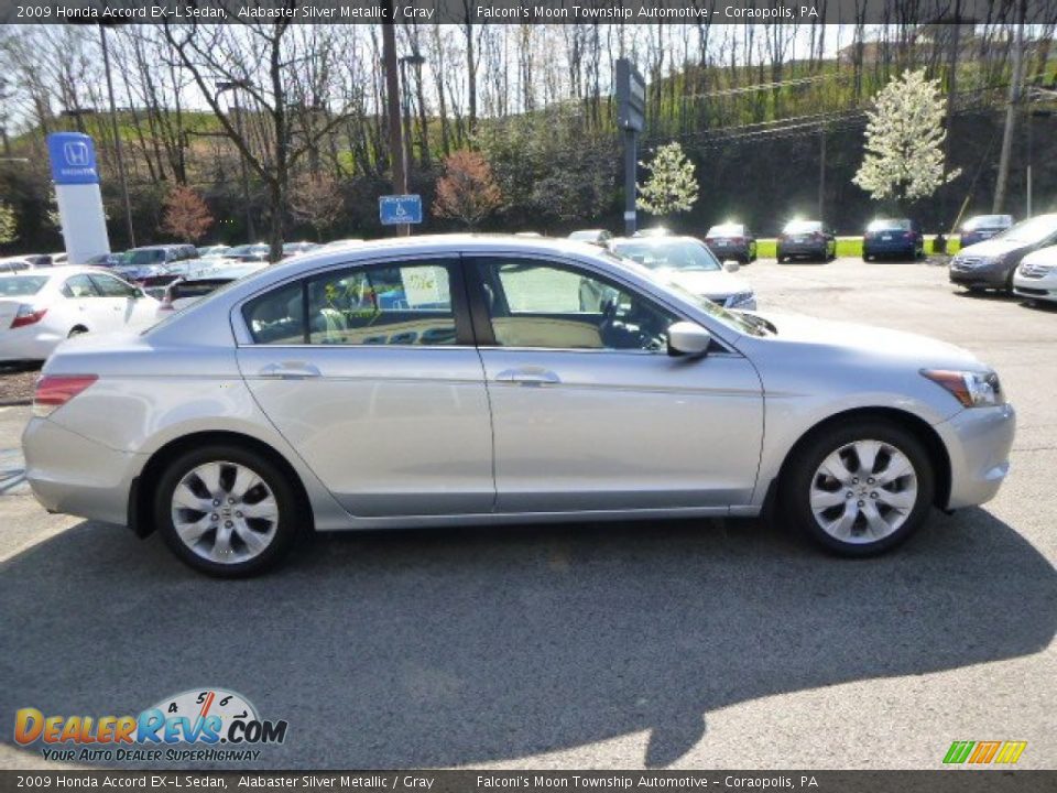 2009 Honda Accord EX-L Sedan Alabaster Silver Metallic / Gray Photo #6