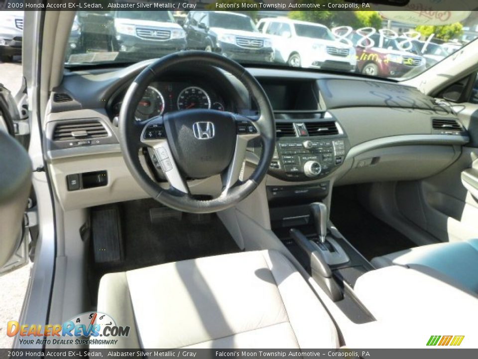 2009 Honda Accord EX-L Sedan Alabaster Silver Metallic / Gray Photo #16