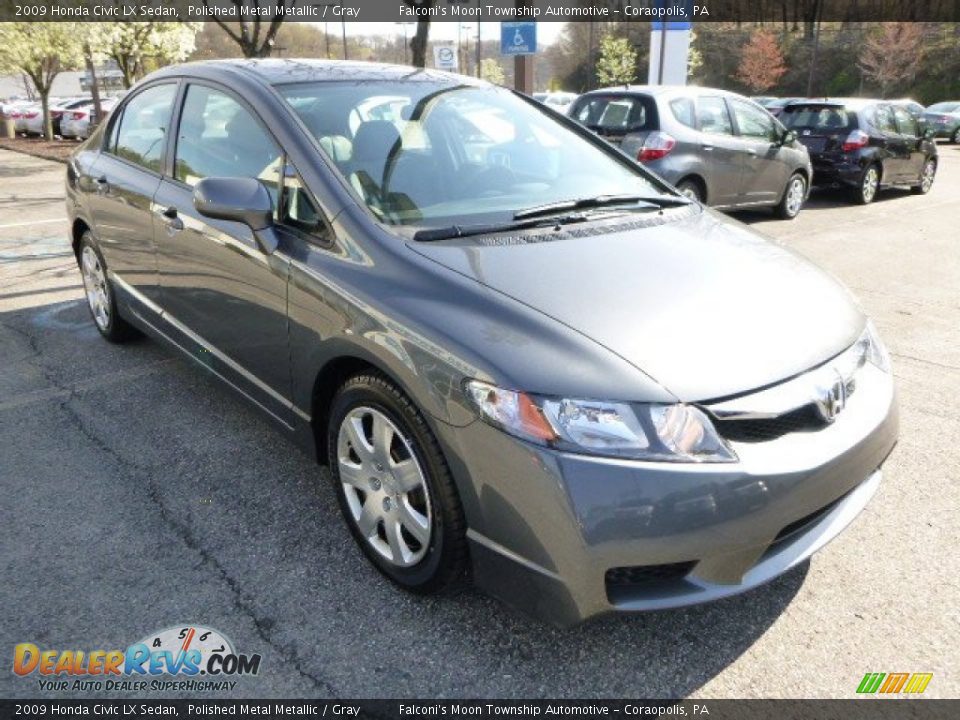 2009 Honda Civic LX Sedan Polished Metal Metallic / Gray Photo #7