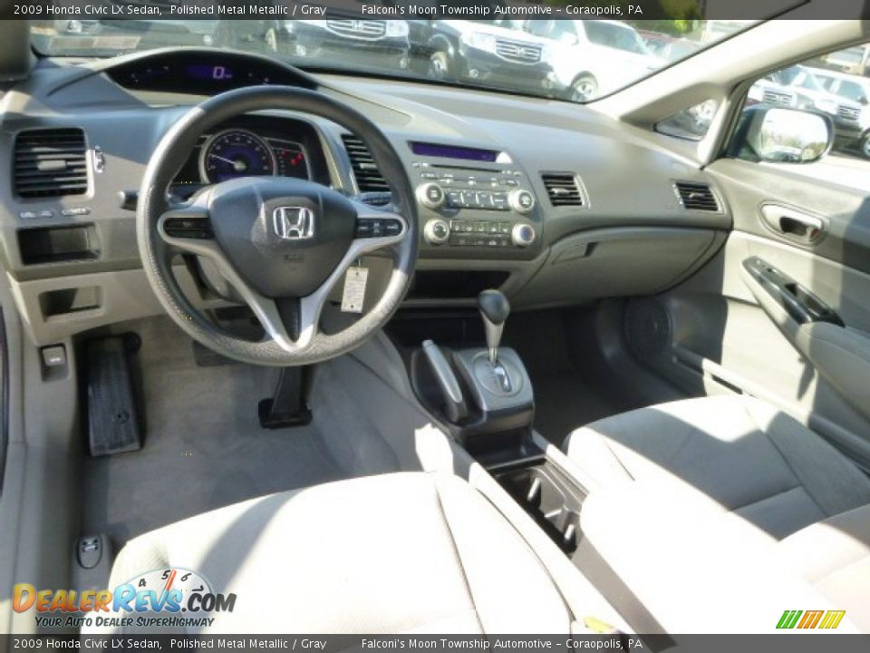 2009 Honda Civic LX Sedan Polished Metal Metallic / Gray Photo #17