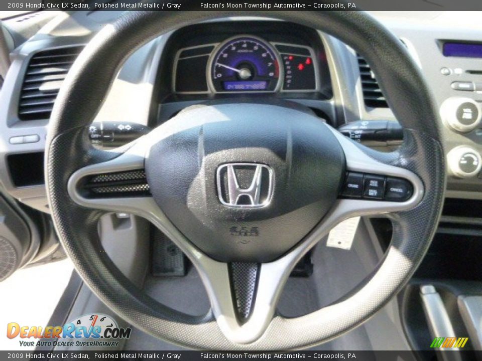 2009 Honda Civic LX Sedan Polished Metal Metallic / Gray Photo #22