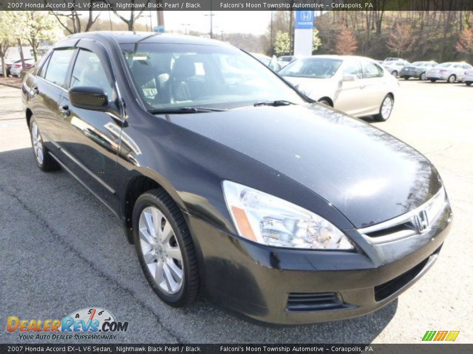 2007 Honda Accord EX-L V6 Sedan Nighthawk Black Pearl / Black Photo #7