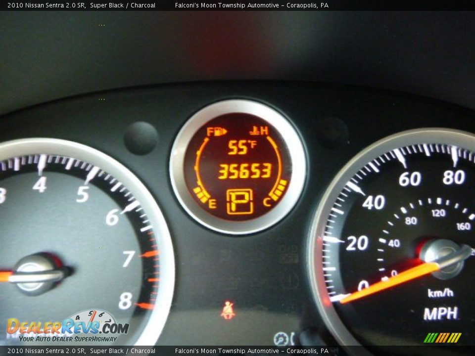 2010 Nissan Sentra 2.0 SR Super Black / Charcoal Photo #25
