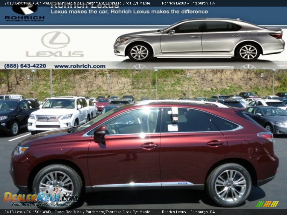 2013 Lexus RX 450h AWD Claret Red Mica / Parchment/Espresso Birds Eye Maple Photo #1