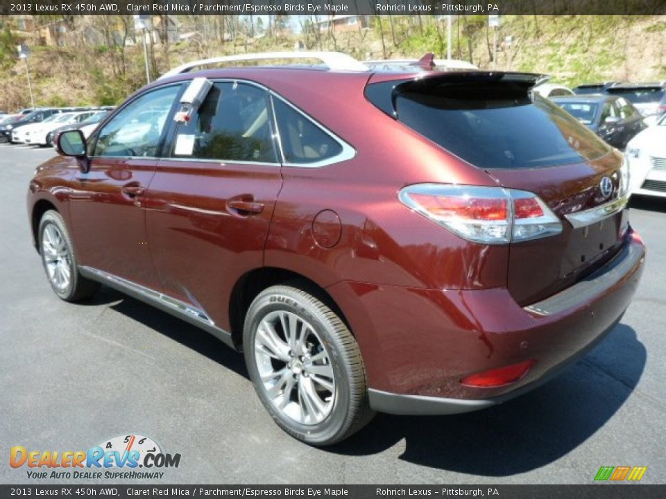 2013 Lexus RX 450h AWD Claret Red Mica / Parchment/Espresso Birds Eye Maple Photo #2